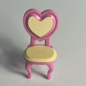 Mattel Miniature Open Back Heart Chairs Pink Pretend Play Accessories Kids Toys